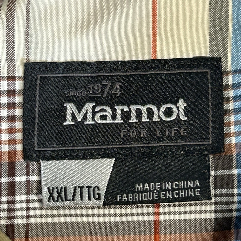 Marmot Men's Multicolor Plaid Short Sleeve Lightweight Button Up‎ Shirt Size XXL - Picture 2 of 7